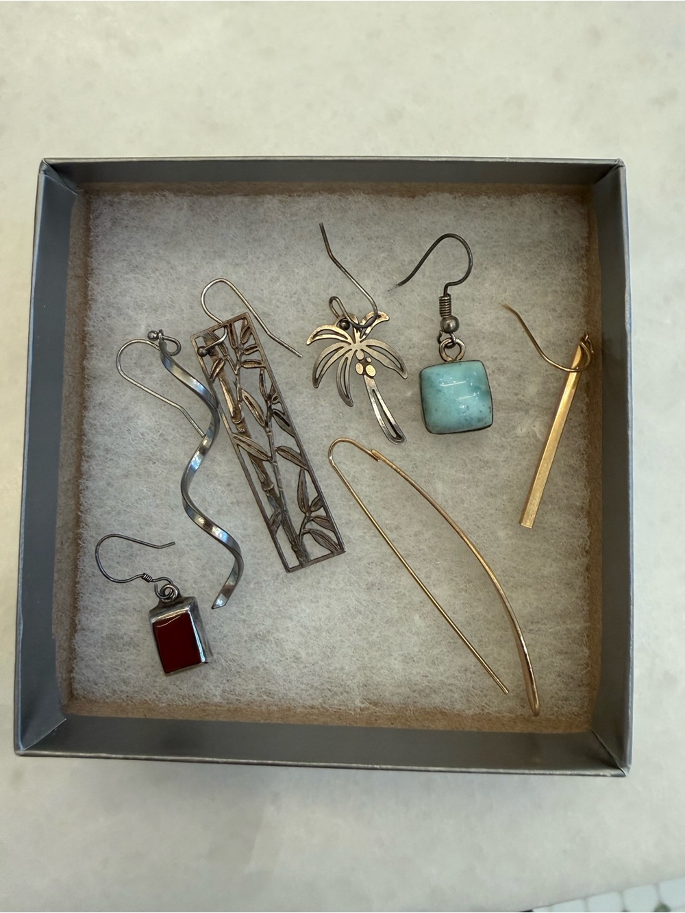 Box of singles! Assorted Women's Dangle Earrings - Turquoise, Red, Silver & Gold